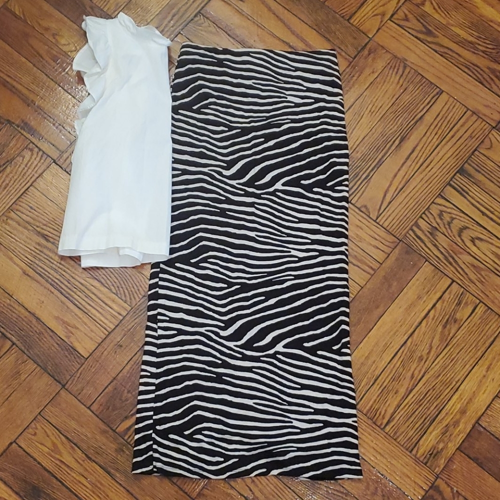 Zebra print pencil skirt